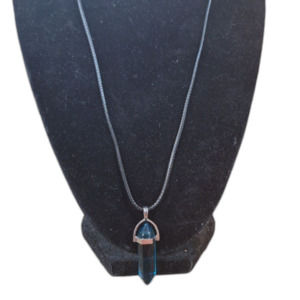 Flame Aura Crystal Necklace Pendant on a Rope Chain
